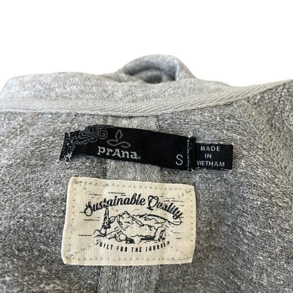 prAna Hemp Blend Sweatshirt Dress Laced Neck Long Sleeve Heather Gray size Small - Picture 6 of 7